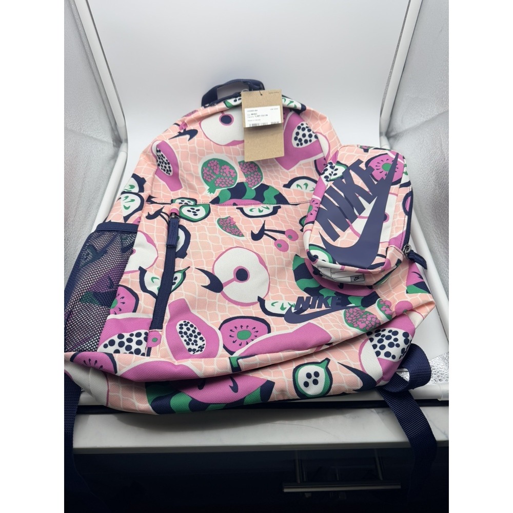 Nike Elemental Kids Backpack 20L Pink Fruit Print Pencil Case NWT HM6895-664